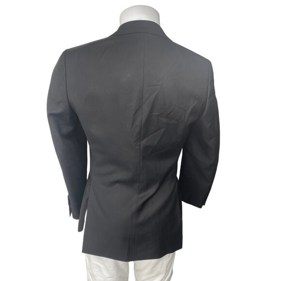 Vitale Barberis Canonico Lazio Black Wool Long Sleeve Slim Blazer Jacket Size S - Picture 2 of 4